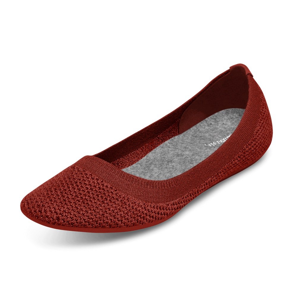 Allbirds Women's Flats Burgundy - Tree Breezers - 45786UBVP